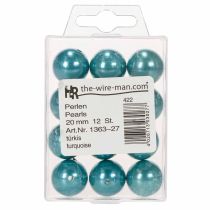 Prodotto Perline decorative Ø2cm turchese 12 pz
