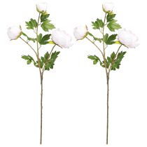 Prodotto Decorazione Peonie Rosa 3 Fiori Gambo Lungo L80cm 2pz
