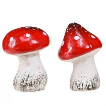 Prodotto Funghi velenosi decorativi in ceramica rosso, bianco H5cm 6 pz