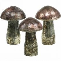 Funghi decorativi vetro rosa decorazione da tavola autunno Ø6,5 cm H10 cm 3 pezzi