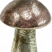 Funghi decorativi vetro rosa decorazione da tavola autunno Ø6,5 cm H10 cm 3 pezzi