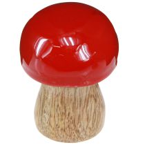 Prodotto Funghi decorativi in legno laccato rosso funghi champignon H5cm Ø4cm 6 pezzi
