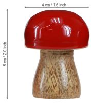 Prodotto Funghi di legno Laccato rosso e naturale A5cm Ø4cm 6pz