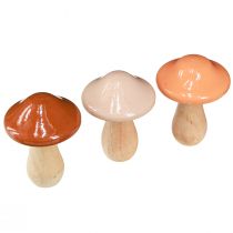 Prodotto Funghi decorativi in legno marrone beige arancione Ø7,5 cm H10 cm 3 pz