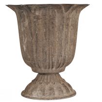 Prodotto Vaso decorativo vintage a forma di calice, aspetto anticato, grigio-marrone, Ø15cm, H16cm, per decorazioni rustiche da tavola e accenti eleganti per la casa