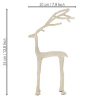 Prodotto Figura decorativa in metallo Renna Ottica argilla grigia A35cm