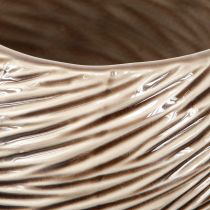 Prodotto Ciotola decorativa vaso di fiori in ceramica beige marrone Ø15cm 2pz