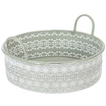 Prodotto Ciotola decorativa in metallo con manici, vaso vintage, set da 3