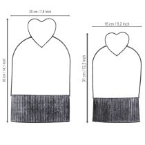 Prodotto Ciotola decorativa ovale in metallo con cuore nero 20/16cm set da 2