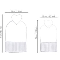 Prodotto Ciotola decorativa ovale in metallo con cuore bianco 20/16cm set da 2