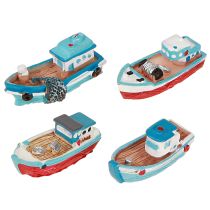 Prodotto Decorazione da tavolo in stile marittimo blu e rosso a forma di barca, 5 cm, 8 pezzi
