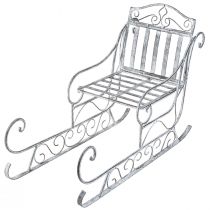 Prodotto Slitta decorativa in metallo lavato bianco 47×21×32,5 cm