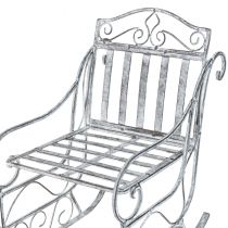 Prodotto Slitta decorativa in metallo lavato bianco 47×21×32,5 cm