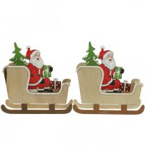 Prodotto Slitta decorativa con slitta natalizia di Babbo Natale 10 cm 2 pezzi