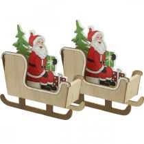 Prodotto Slitta decorativa con slitta natalizia di Babbo Natale 10 cm 2 pezzi