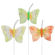 Prodotto Farfalle decorative su filo colorato 8,5 cm 12 pz