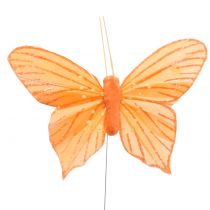 Farfalla decorativa arancione 12pz