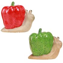 Prodotto Lumache decorative pepe in ceramica rosso verde H10cm 2 pz