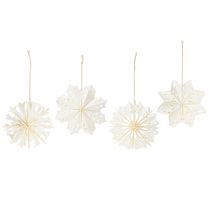 Prodotto Eleganti fiocchi di neve di carta per decorazioni invernali e natalizie.