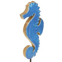 Prodotto Cavalluccio marino decorativo decorazione da tavolo in legno naturale blu H28cm