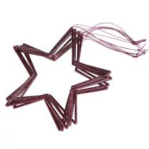 Prodotto Decorazione natalizia a forma di stella e bacche, glitterata, Ø18 cm, set da 8 pezzi