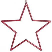 Prodotto Stella decorativa rossa Decorazioni per albero di Natale glitter Ø12cm 12 pz
