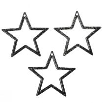Prodotto Stella decorativa nera glitter decorazione da tavola Natale 4,5 cm 120 pz