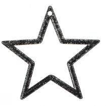 Prodotto Stella decorativa nera glitter decorazione da tavola Natale 4,5 cm 120 pz