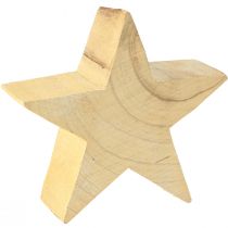 Prodotto Stella decorativa in legno Stella in legno di Paulownia da appoggio 20 cm