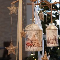 Prodotto Stelle decorative da 11 cm, decorazioni per l'albero di Natale in rattan naturale, set da 6