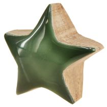 Prodotto Stelle decorative in legno, stelle verdi, decorazione sparsa, 3 cm, 9 pezzi