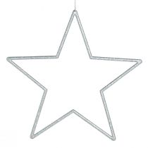 Prodotto Stelle decorative argento Decorazioni per albero di Natale con glitter 18 cm 8 pz
