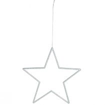 Prodotto Stelle decorative argentate, decorazioni per l'albero di Natale glitterate, 18 cm, 8 pezzi, decorazione per l'albero di Natale