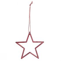 Prodotto Stelle di Natale rosse da appendere - Decorazione scintillante per l'albero e decorazione per la stanza delle feste, set da 40, 7,5 cm