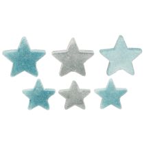 Prodotto Stelle decorative floccate blu Ø4/5cm 40 pezzi