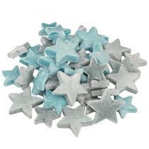 Prodotto Stelle decorative floccate blu Ø4/5cm 40 pezzi