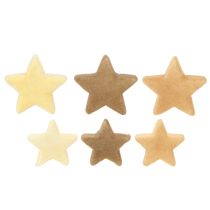 Prodotto Stelle decorative floccate decorazione sparsa giallo marrone Ø4/5cm 40 pz