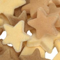 Prodotto Stelle decorative floccate decorazione sparsa giallo marrone Ø4/5cm 40 pz