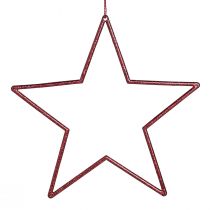Prodotto Stelle decorative con stelle rosse glitterate da appendere 18 cm 8 pz
