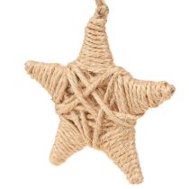 Prodotto Stelle decorative per appendere decorazioni per alberi in rafia di canapa 7,5 cm 8 pezzi