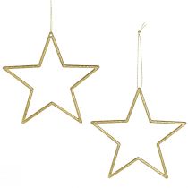 Prodotto Stelle decorative per appendere decorazioni per l&#39;albero oro Ø12cm 12 pz