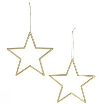 Prodotto Stelle decorative da appendere, decorazioni per l'albero, oro, Ø12cm, 12 pezzi – Decorazioni natalizie lucide