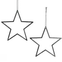 Prodotto Stelle decorative per appendere decorazioni per alberi nere Ø12 cm 12 pezzi