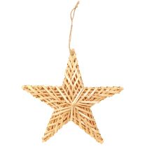 Prodotto Stelle decorative in rattan da appendere, set da 3 pezzi, decorazione natalizia da 19 cm