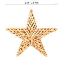 Prodotto Stelle decorative in rattan da appendere, set da 3 pezzi, decorazione natalizia da 19 cm