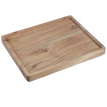 Prodotto Vassoio decorativo in legno di acacia rettangolare naturale 30×25 cm