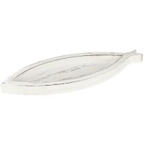 Prodotto Vassoio decorativo in legno pesce bianco naturale L30/40/50cm Set di 3