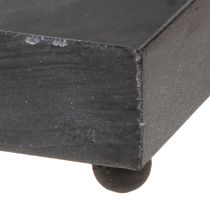 Prodotto Vassoio decorativo in metallo nero grigio lavato 15×15cm 2 pezzi
