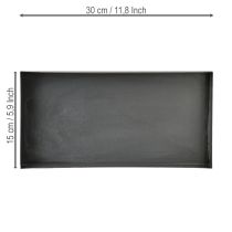 Prodotto Vassoio decorativo in metallo grigio nero lavato 30×15cm