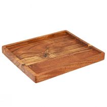 Prodotto Vassoio decorativo vassoio da portata in legno di acacia oliato 30x25 cm